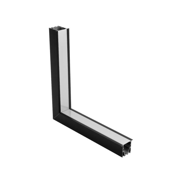 ® ALP-CORNER-IN90 RECESSA 61792 Χωνευτό Προφίλ Αλουμινίου Γωνία με Λευκό Γαλακτερό Πατητό Κάλυμμα για Ταινίες LED IP20 - Μαύρο Ματ - Μ30 x Π3.5 x Υ4cm